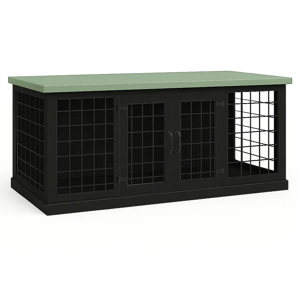 The LOFT – Night Sky Open Plan Wooden Dog Crate with Mesh & Hinged Doors Paws and Willow