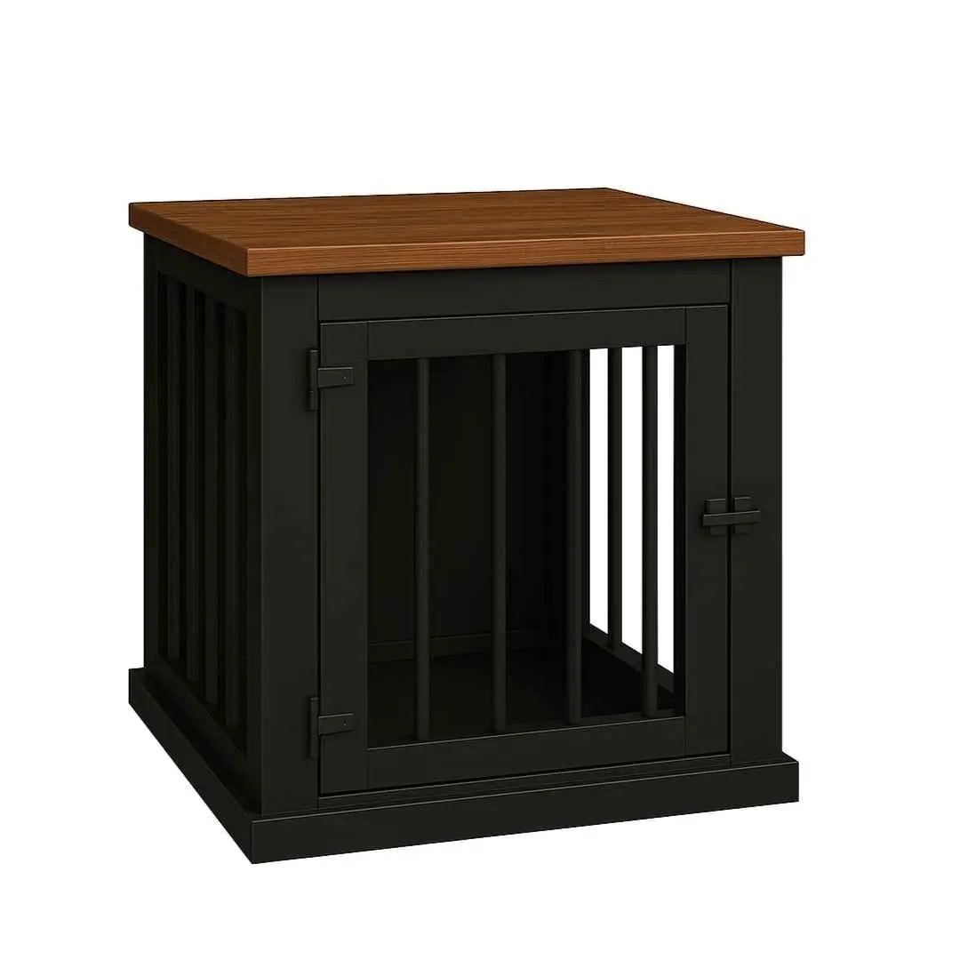 The Den - Night Sky Coloured Bedside Dog Crate with Bars & Hinged Door image 1