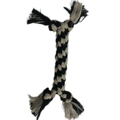 Luxe Macramé Chew Dog Bone (Large) - Black image