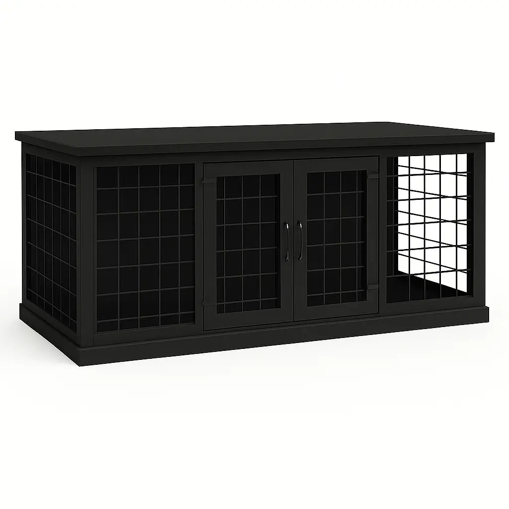 The LOFT – Night Sky Open Plan Wooden Dog Crate with Mesh & Hinged Doors Paws and Willow