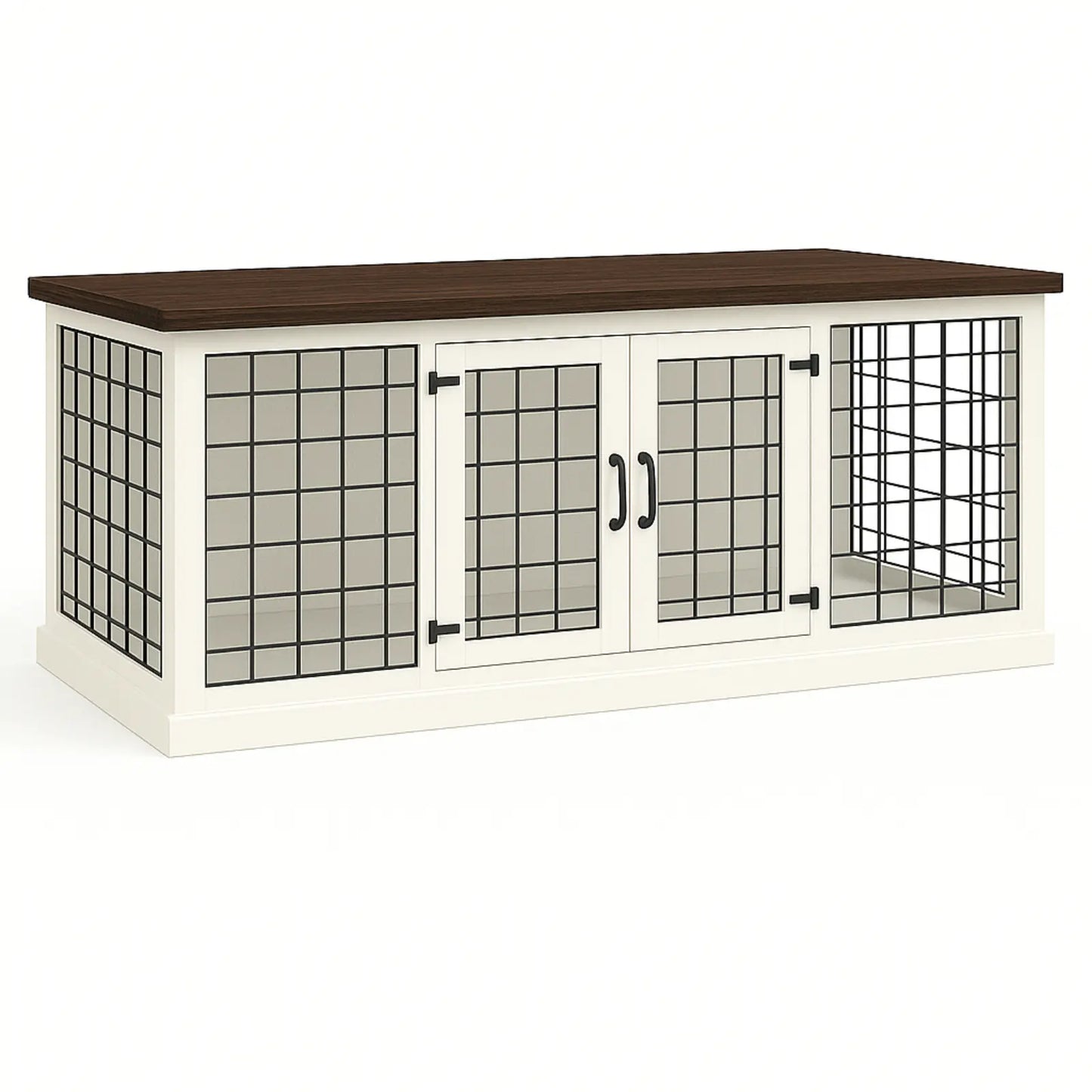 The LOFT – Arctic Open Plan Wooden Dog Crate with Mesh & Hinged Doors Paws and Willow