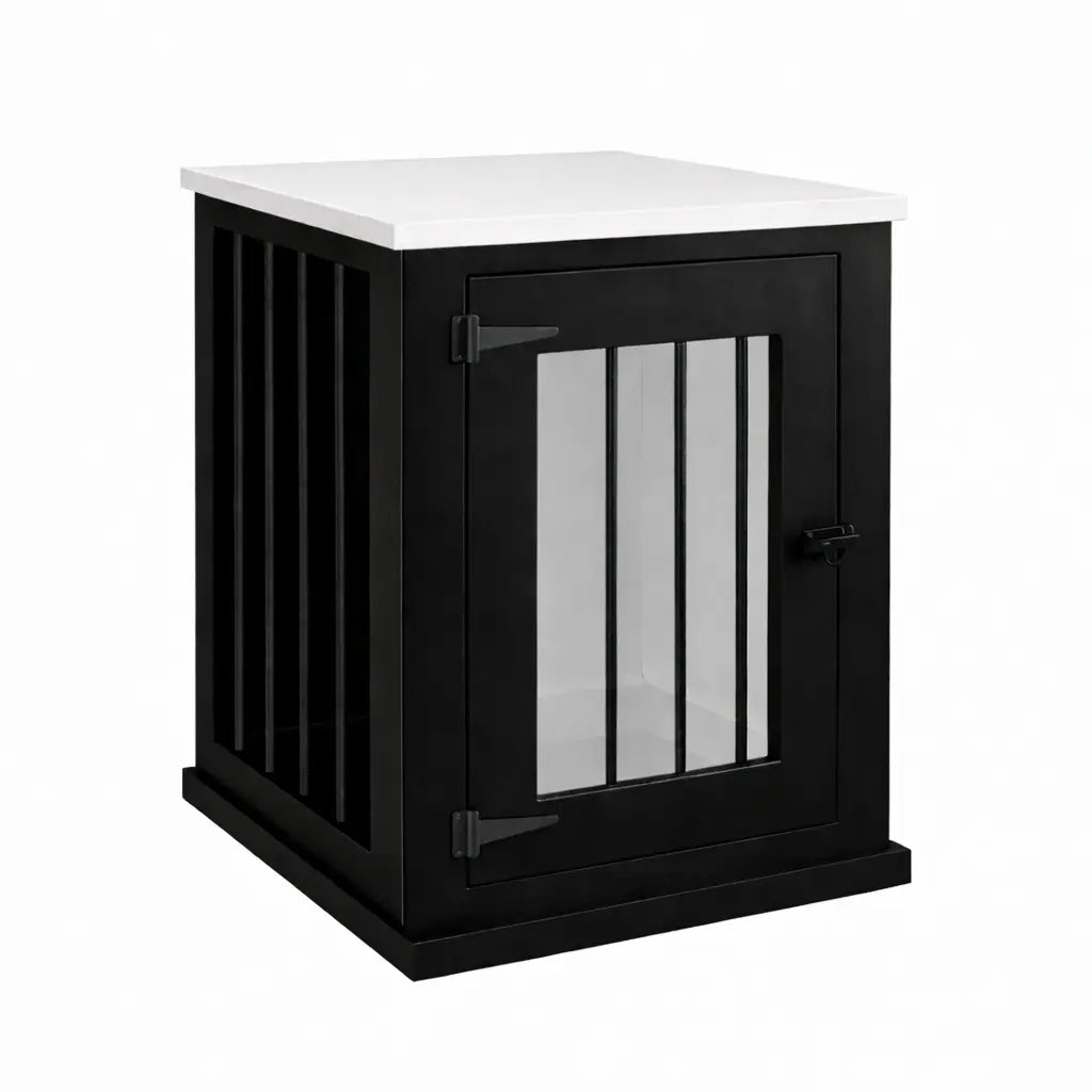 The Den - Night Sky Coloured Bedside Dog Crate with Bars & Hinged Door