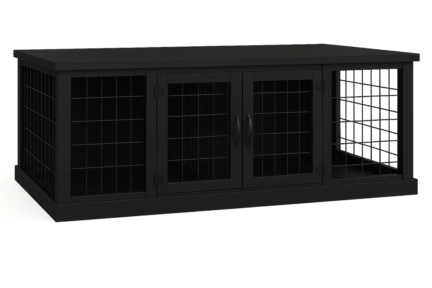 The DUO – Night Sky Hinged Style Double Wooden Dog Crate With Mesh Paws and Willow