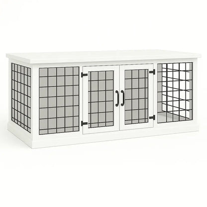 The LOFT – Arctic Open Plan Wooden Dog Crate with Mesh & Hinged Doors Paws and Willow