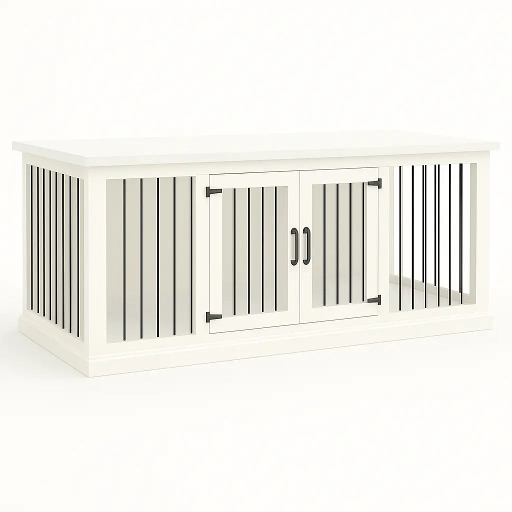 The LOFT – Arctic Open Plan Wooden Dog Crate with Bars & Hinged Doors Paws and Willow