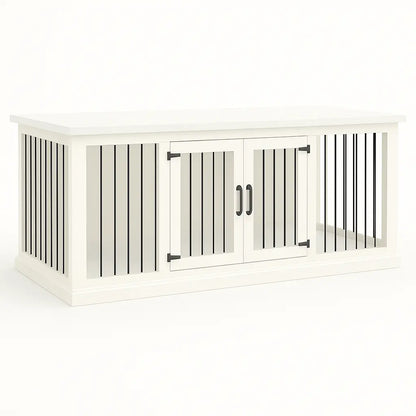 The LOFT – Arctic Open Plan Wooden Dog Crate with Bars & Hinged Doors Paws and Willow