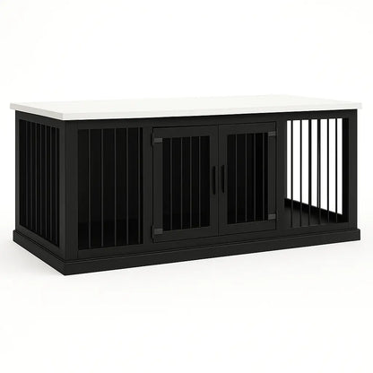 The LOFT – Night Sky Open Plan Wooden Dog Crate with Bars & Hinged Doors Paws and Willow