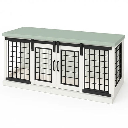 The LOFT – Arctic Barn Style Wooden Open Plan Dog Crate With Mesh Paws and Willow