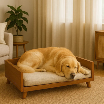 The Retreat LUX Wooden Dog Bed – Bigger Comfort for Bigger Dogs Paws and Willow