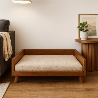 The Retreat LUX Wooden Dog Bed – Bigger Comfort for Bigger Dogs Paws and Willow