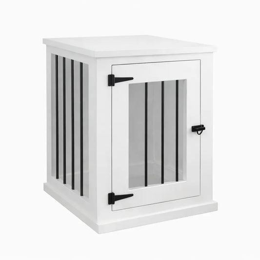The Den - Arctic Hinged Bedside Table Dog Crate with Bars