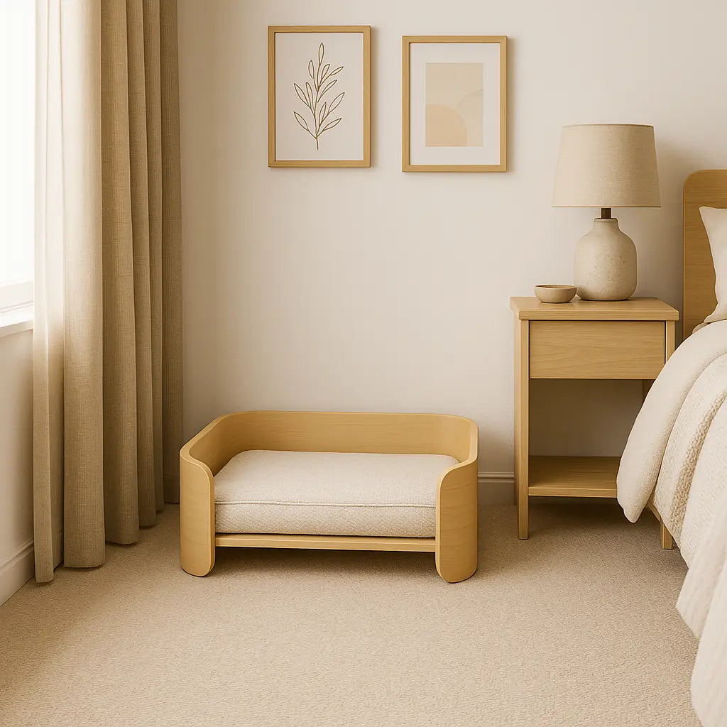 The Oasis - Wooden Dog Bed – Modern Comfort Meets Timeless Style Paws and Willow