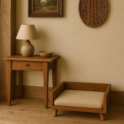 The Retreat Wooden Dog Bed – Minimalist Comfort for Modern Homes Paws and Willow