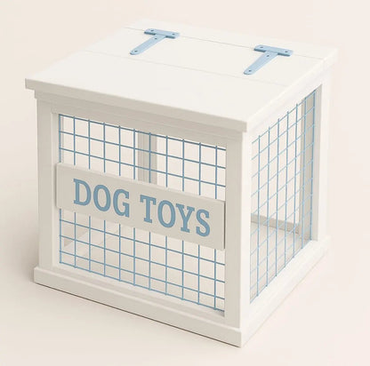 Mesh-Sided Wooden Dog Toy Box image