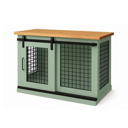 The Studio -Barn Style SAGE Single Wooden Dog Crate with Mesh image 2