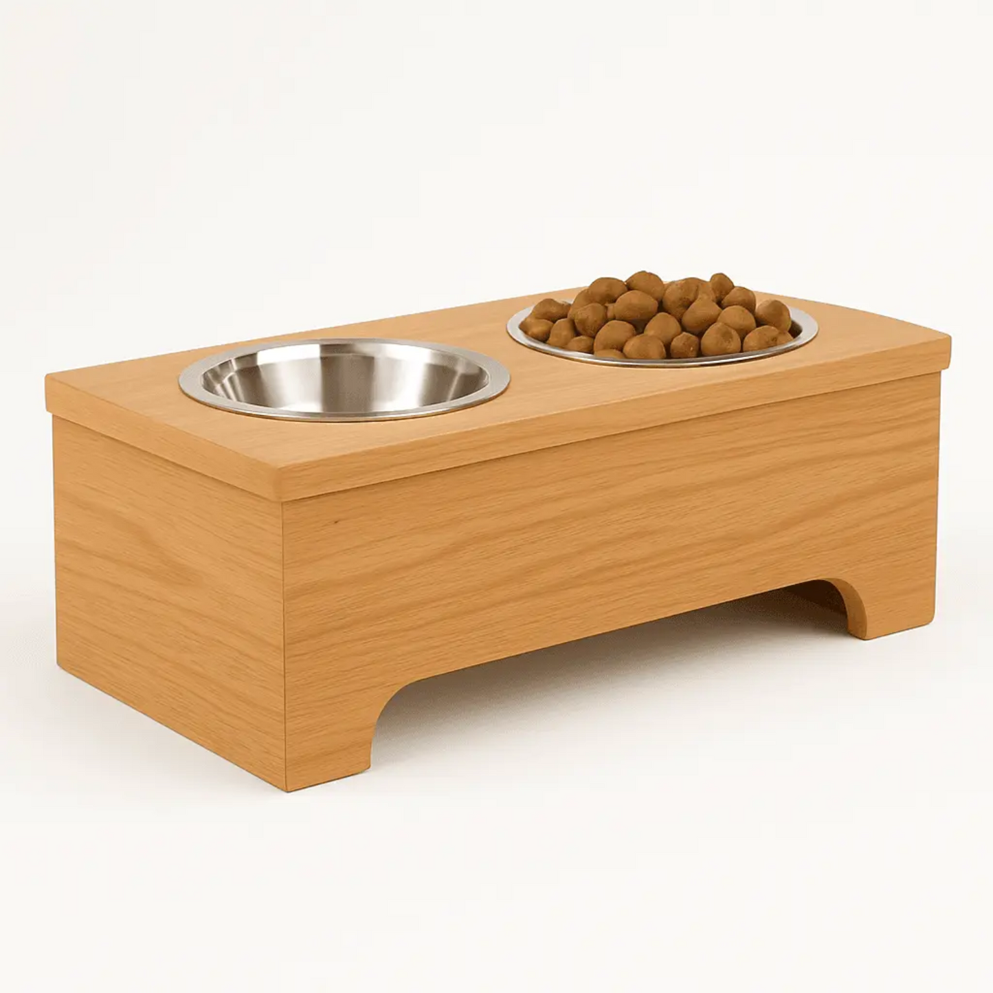 Double Modern Wooden Dog Feeder image