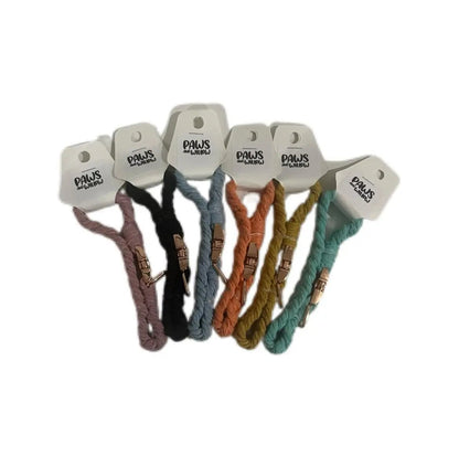 Petite Macramé Dog Collar with Brass | Gold | Silver Buckle image 3