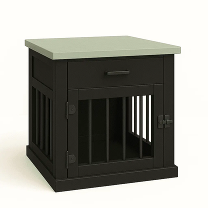 The Den - NIGHT SKY Coloured Bedside Dog Crate with Bars & Hinged Door with Drawer image 4