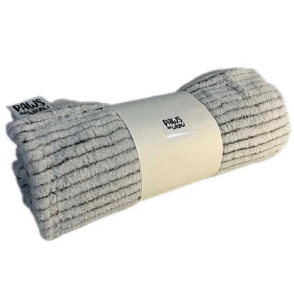 Black & White Striped Plush Dog Blanket – Small & Large Sizes - Large image