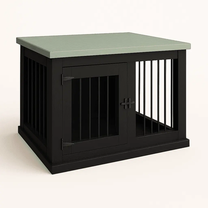The Studio -Hinged Night Sky Single Wooden Dog Crate with Bars image 5