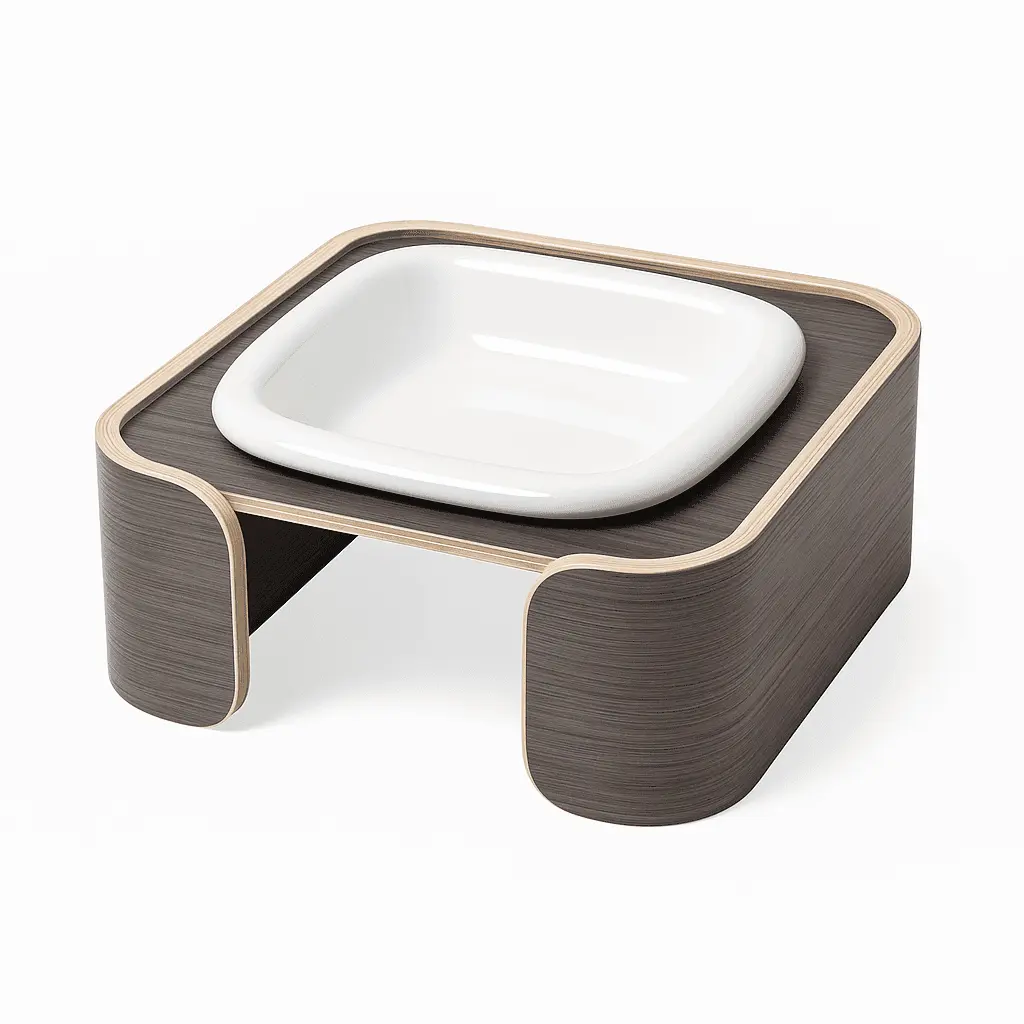 Single Elevated Dog Bowl – Sleek, Space-Saving Feeder for Stylish Homes - Smoke image