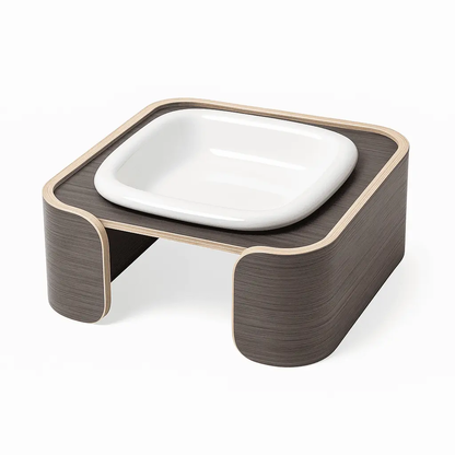 Single Elevated Dog Bowl – Sleek, Space-Saving Feeder for Stylish Homes - Smoke image