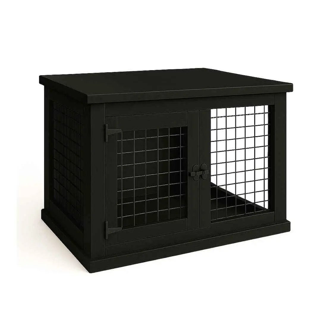 The Studio -Hinged NIGHT SKY Single Wooden Dog Crate with Mesh image 5