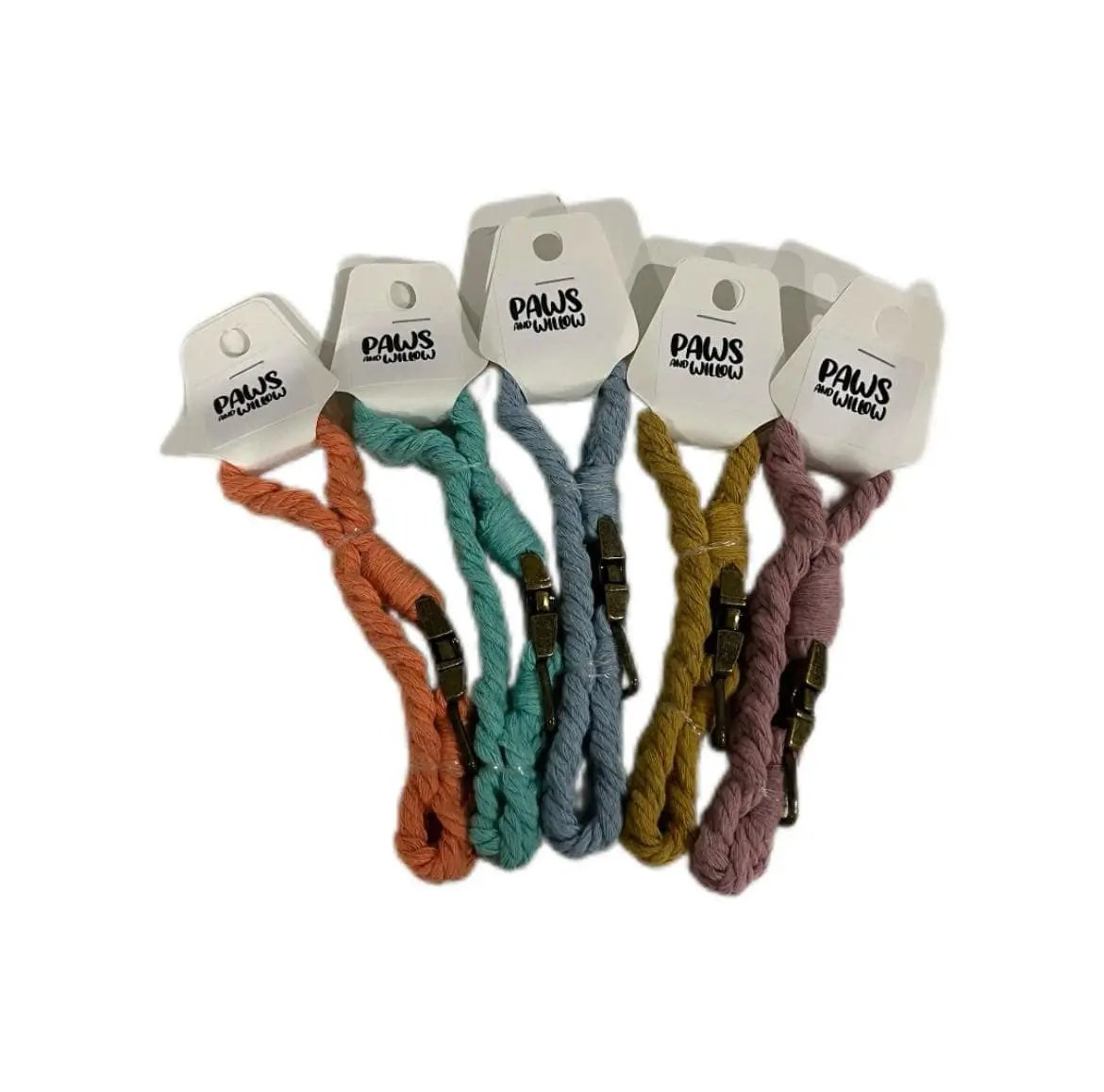 Petite Macramé Dog Collar with Brass | Gold | Silver Buckle image 2