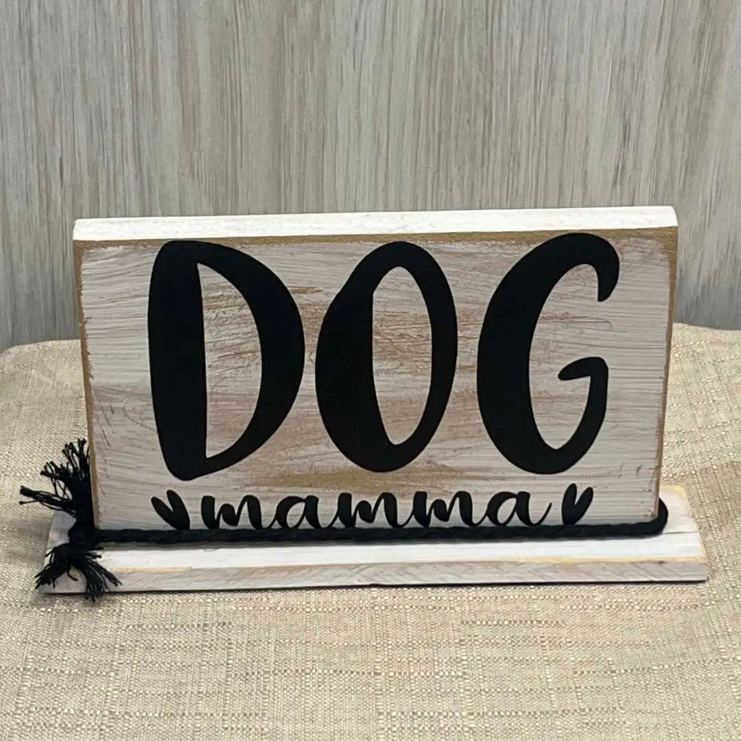 "Dog Mamma" Wooden Shelf Decor image 1