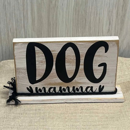 "Dog Mamma" Wooden Shelf Decor image 1