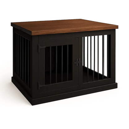 The Studio -Hinged Night Sky Single Wooden Dog Crate with Bars image 2