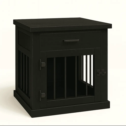 The Den - NIGHT SKY Coloured Bedside Dog Crate with Bars & Hinged Door with Drawer - Night Sky image