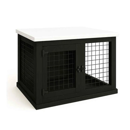 The Studio -Hinged NIGHT SKY Single Wooden Dog Crate with Mesh image 2