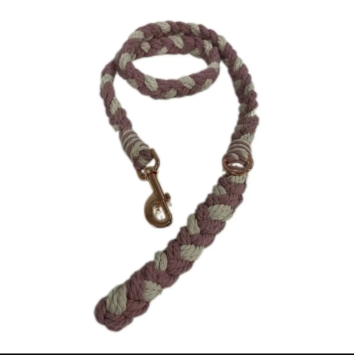 Luxe Macramé Dog Leash (Large) - Purple, Gold image