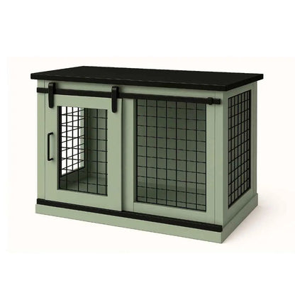 The Studio -Barn Style SAGE Single Wooden Dog Crate with Mesh - Night Sky image