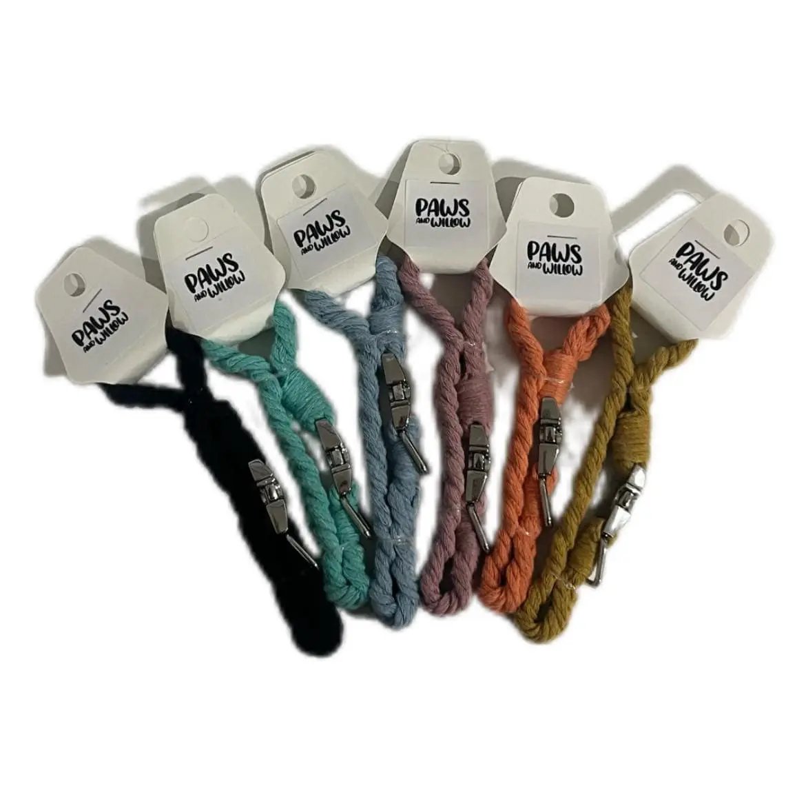 Petite Macramé Dog Collar with Brass | Gold | Silver Buckle image 1