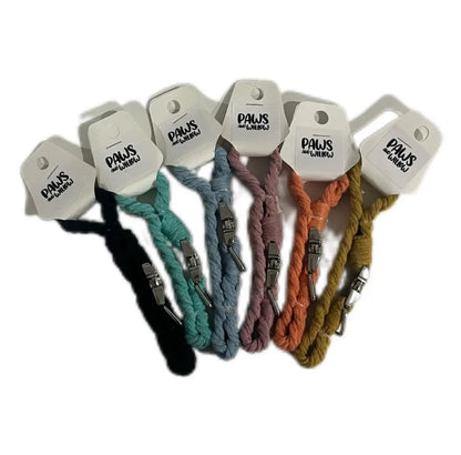 Petite Macramé Dog Collar with Brass | Gold | Silver Buckle image 1