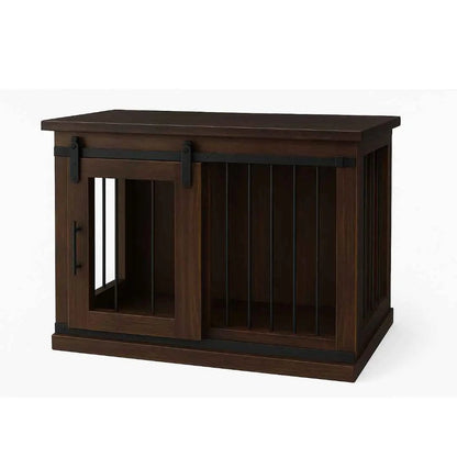 The Studio -Barn Style Espresso Single Wooden Dog Crate with Bars image 3