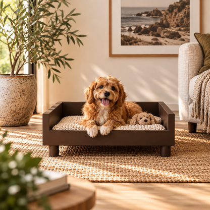 NEW - The Retreat Wooden Dog Bed – Minimalist Comfort for Modern Homes