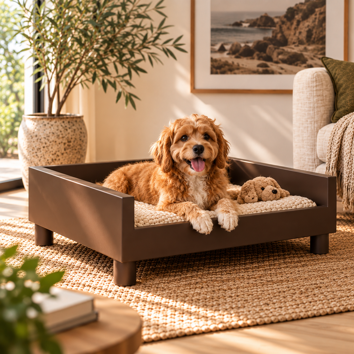 NEW - The Retreat Wooden Dog Bed – Minimalist Comfort for Modern Homes