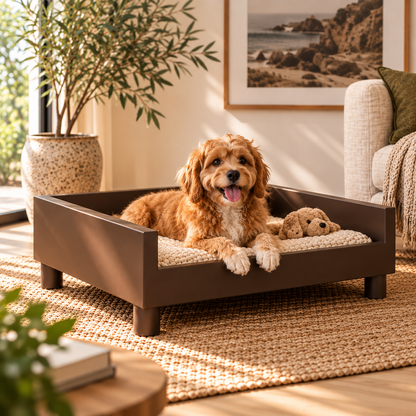 NEW - The Retreat Wooden Dog Bed – Minimalist Comfort for Modern Homes