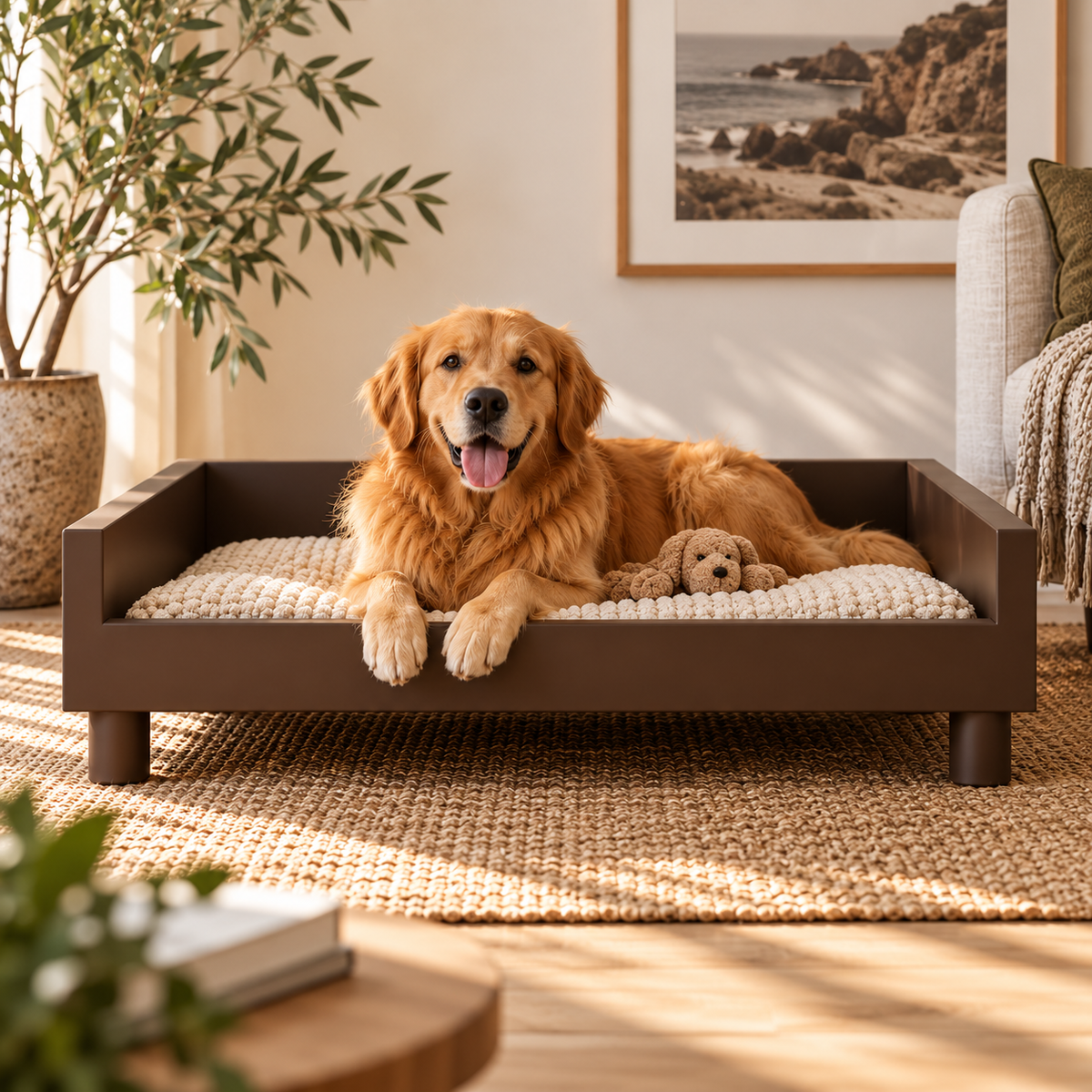 NEW - The Retreat LUX Wooden luxury Dog Bed – Bigger Comfort for Bigger Dogs