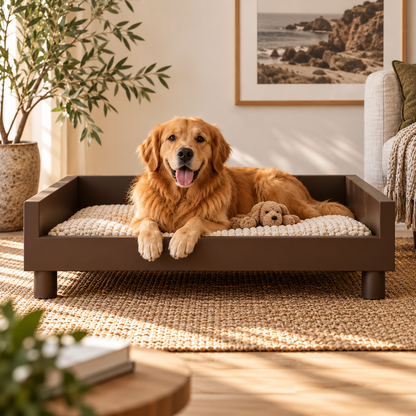 NEW - The Retreat LUX Wooden luxury Dog Bed – Bigger Comfort for Bigger Dogs